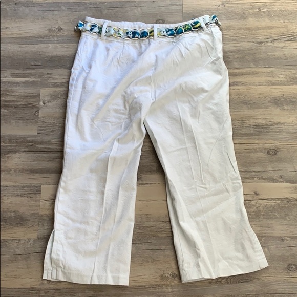 Women's CR Sportswear Capri Pants With Floral Cloth Chain Tie Belt Size 10 - Picture 9 of 12